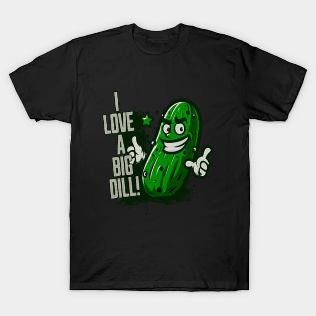 Funny Rude Humor Pickle Lover Lgbt Rainbow Big Dill Pickle T-Shirt by Outrageous Flavors